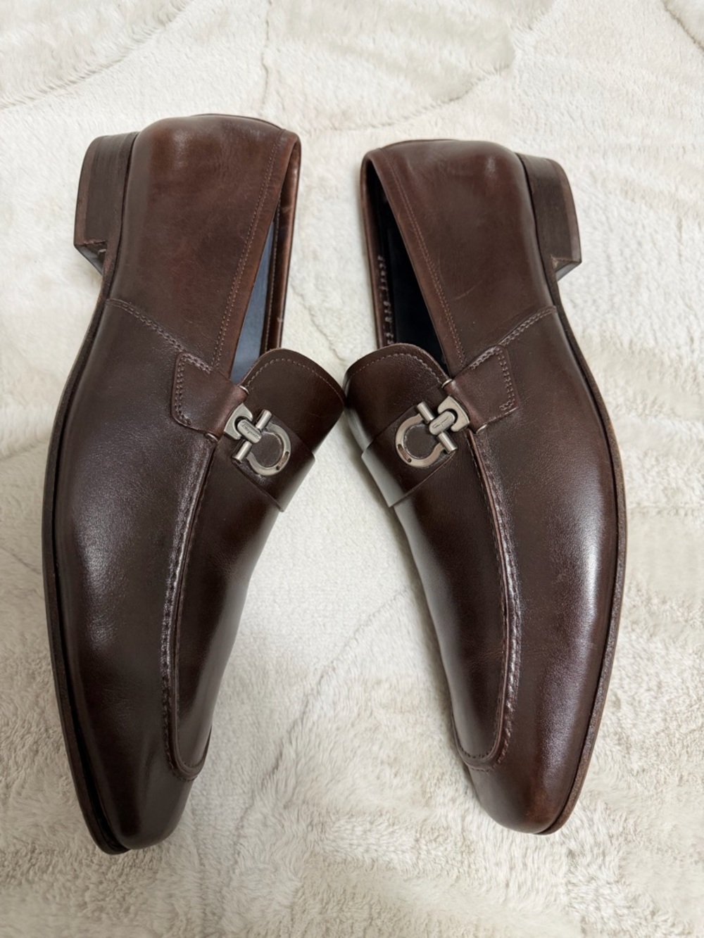 Like NEW! $950 Salvatore Ferragamo Gancini Bit Brown Dress Loafers 11.5 12.5 - Picture 4 of 12